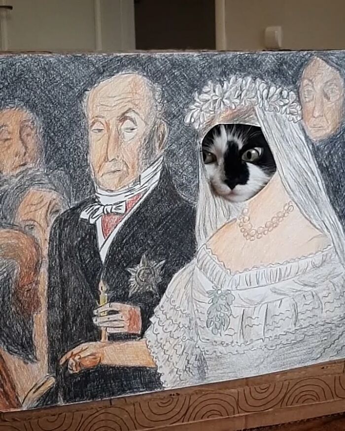 This Cat Steals The Spotlight In Famous Paintings And More (17 Pics)