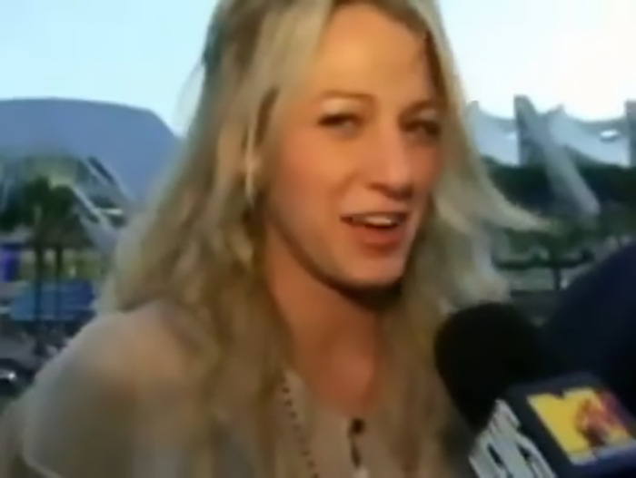 Blake Lively from an old clip where she admits to doing blackface.