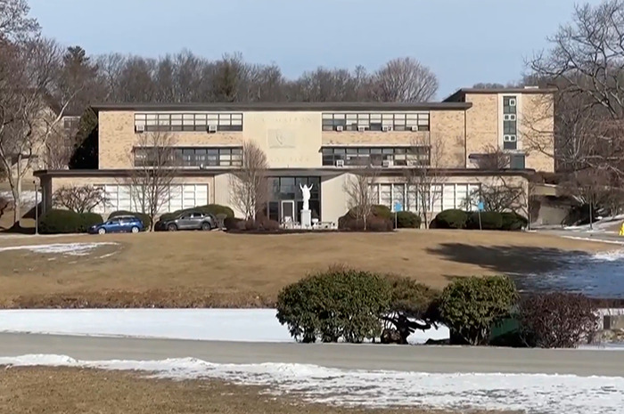 Building exterior with snowy grounds, related to students in TikTok-inspired kidnapping incident.