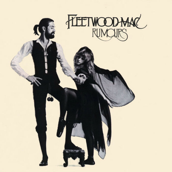 Fleetwood Mac's "Rumours" album cover, embodying iconic '70s songs that still resonate today.