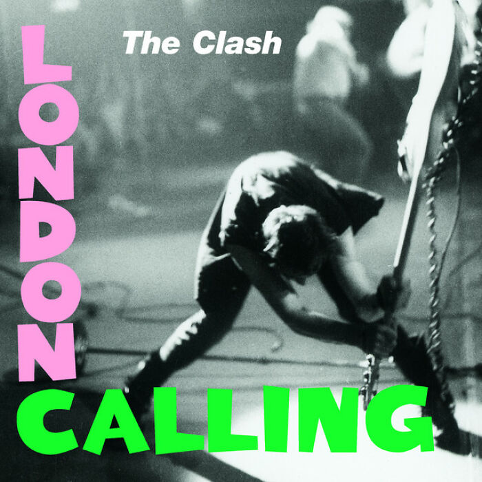 Iconic '70s album cover featuring a musician smashing a guitar on stage.