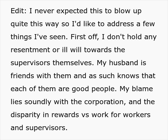Text discusses worker versus supervisor rewards disparity. Text discusses worker versus supervisor rewards disparity.