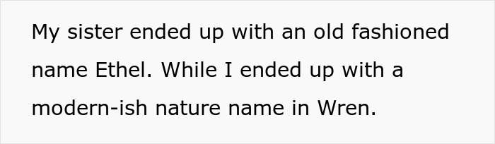 26YO Holds Lifelong Grudge Against 16YO Sis For Having A Modern Name, Turns Nasty Over It