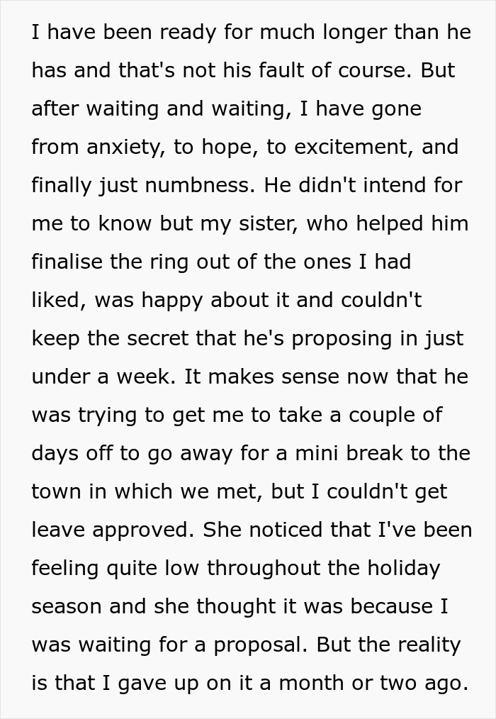 Text describing anticipation and emotions surrounding a ring proposal for an anniversary engagement.