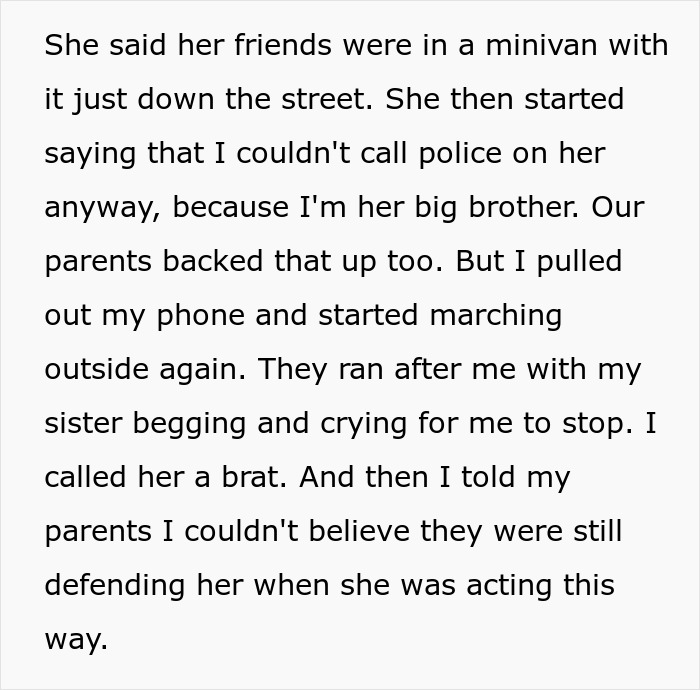 Text from a story about a woman being called a spoiled brat after a bike disagreement. Text from a story about a woman being called a spoiled brat after a bike disagreement.