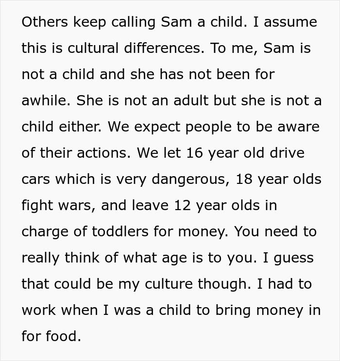 Text discussing perceptions of age and responsibility across cultures. Text discussing perceptions of age and responsibility across cultures.