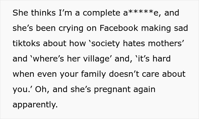 Text excerpt discussing challenges of motherhood and family support, with emotional expression on social media.
