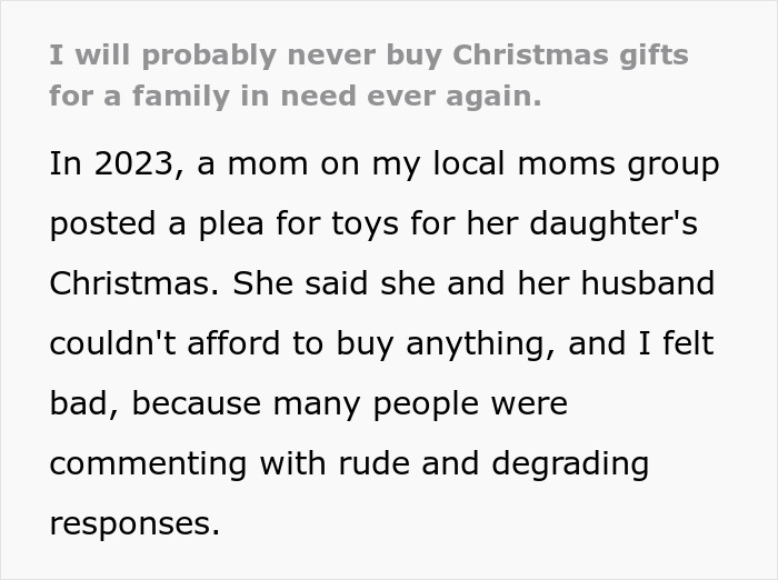 Woman Learns A Harsh Lesson After Donating To A Struggling Family On Holiday