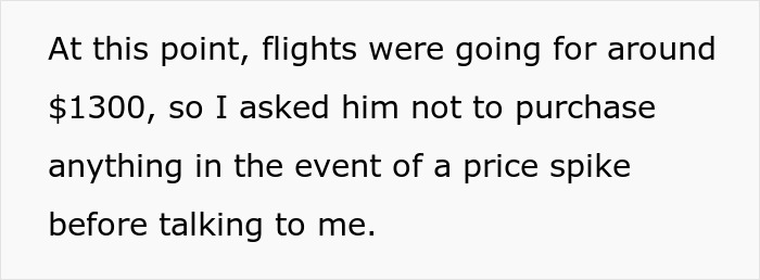 Text from image discussing flight price concerns and decision-making.