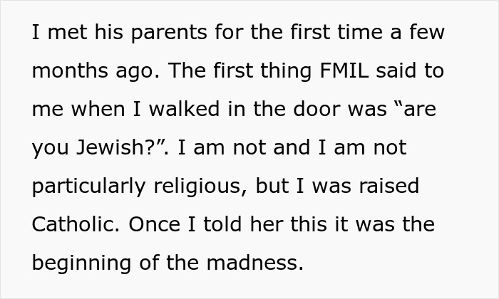 Text snippet about a first meeting with future in-laws and the unexpected question. Text snippet about a first meeting with future in-laws and the unexpected question.