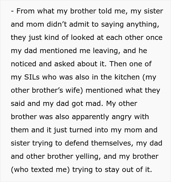 Text discussing family dynamics after a comment about a miscarriage, mentioning anger and defense. Text discussing family dynamics after a comment about a miscarriage, mentioning anger and defense.