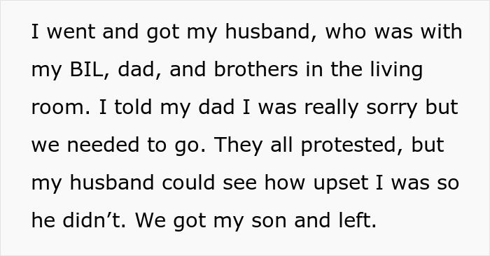 Upset woman leaves with husband and son after an emotional family argument over a miscarriage comment. Upset woman leaves with husband and son after an emotional family argument over a miscarriage comment.