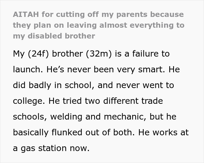 &ldquo;Being Dumb Is A Disability&rdquo;: Woman Cuts Parents Off After They Leave Everything To &ldquo;Disabled&rdquo; Son