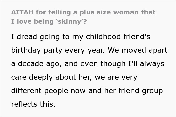 Text on image discussing plus-size and skinny body differences.