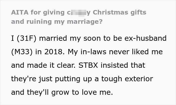 Text referencing marriage issues and in-law challenges in a typed message.