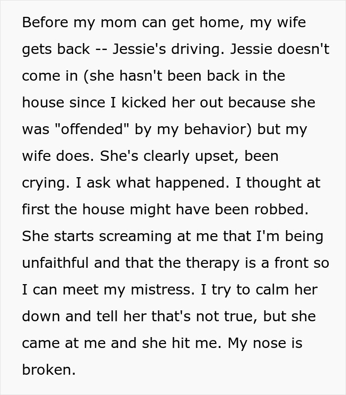 Text depicting infidelity accusations and emotional distress, leading to a heated argument and physical altercation. Text depicting infidelity accusations and emotional distress, leading to a heated argument and physical altercation.