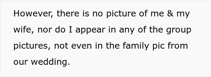 Text highlighting husband's absence from in-laws' anniversary collage. Text highlighting husband's absence from in-laws' anniversary collage.