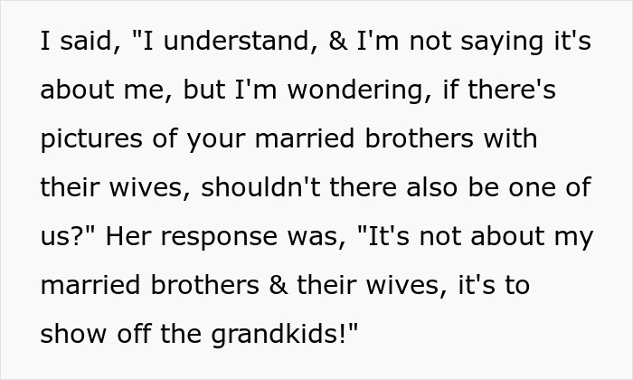 Text discussing a husband missing from a family anniversary collage, with a focus on grandkids. Text discussing a husband missing from a family anniversary collage, with a focus on grandkids.