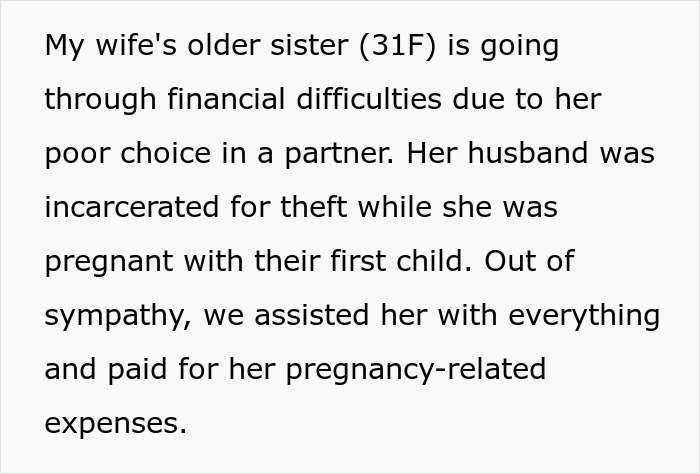 Text about hospital expenses for wife's sister's childbirth and financial challenges.