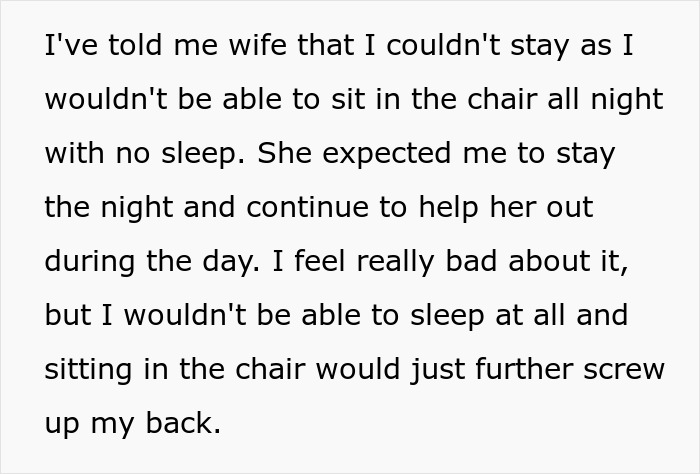 Text from an internet forum where a man questions his decision about not staying with his wife post-C-section.