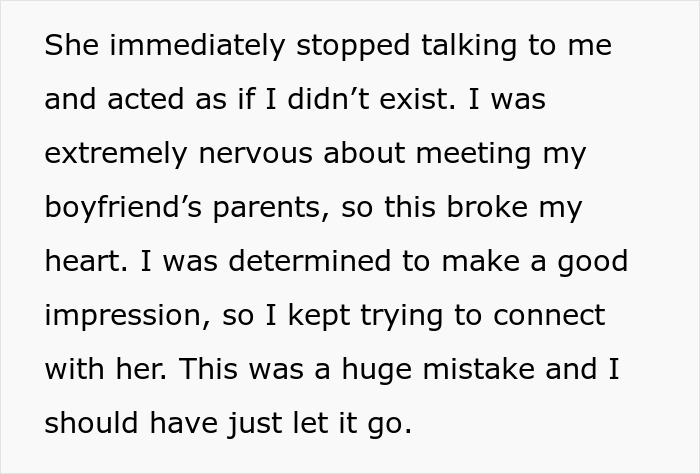 Text about a difficult meeting with a boyfriend's mother, feeling invisible, and trying to impress. Text about a difficult meeting with a boyfriend's mother, feeling invisible, and trying to impress.