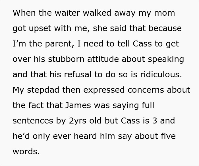 Text discussing concerns about a non-talkative 3-year-old and parenting advice, implying parental neglect. Text discussing concerns about a non-talkative 3-year-old and parenting advice, implying parental neglect.