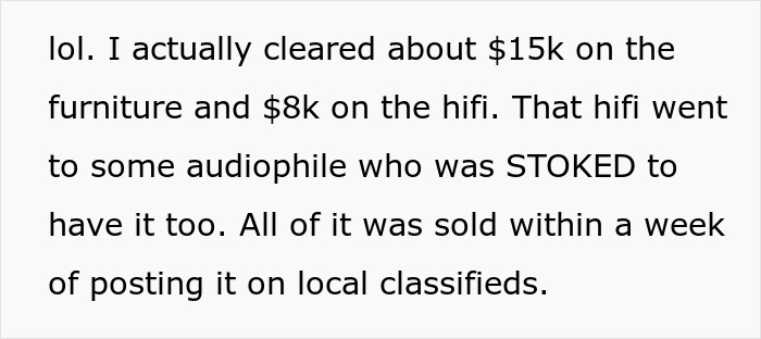Text about selling heirlooms for $15k and hifi for $8k to an audiophile, sold quickly through local classifieds. Text about selling heirlooms for $15k and hifi for $8k to an audiophile, sold quickly through local classifieds.