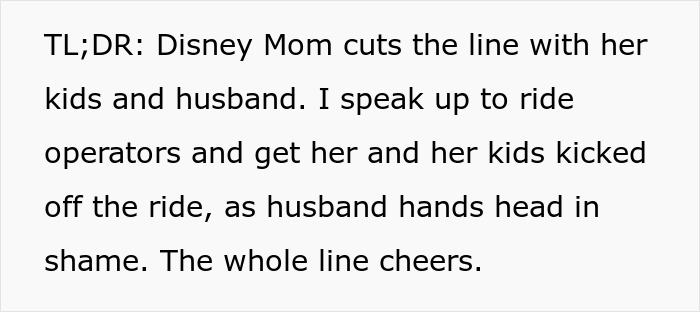 Mom&rsquo;s Line-Cutting Exploits Backfire As Whole Crowd Unites To Ensure Her Family Misses The Ride