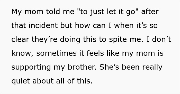 Text about family feud over heirloom with a quote from a concerned family member.