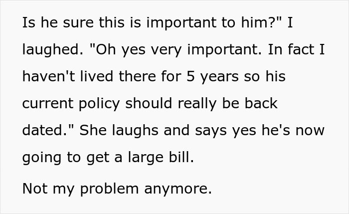 Text conversation about overdue policy results in unexpected revenge. Text conversation about overdue policy results in unexpected revenge.