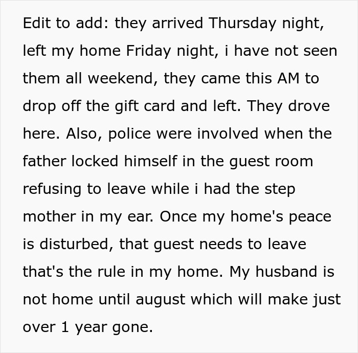 In-Laws Removed From Daughter-In-Law&rsquo;s Home By Police After Refusing To Leave The Guest Room