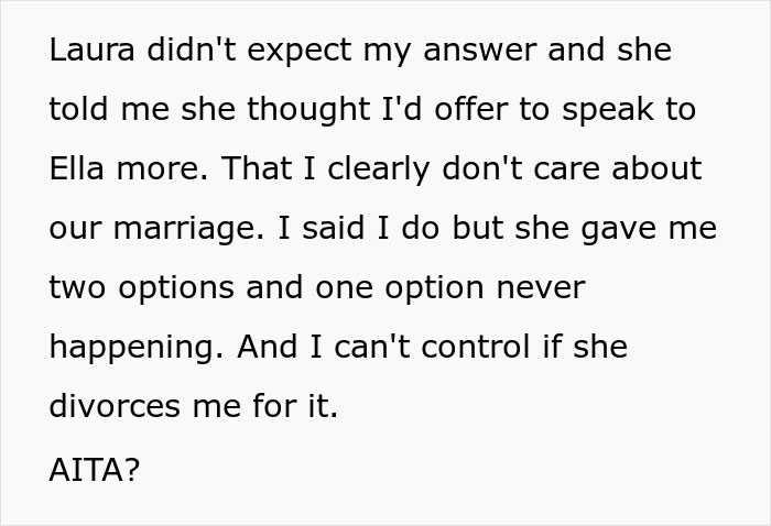 Text exchange about a husband's decision affecting marriage; focus on daughter's safety, health, and happiness.