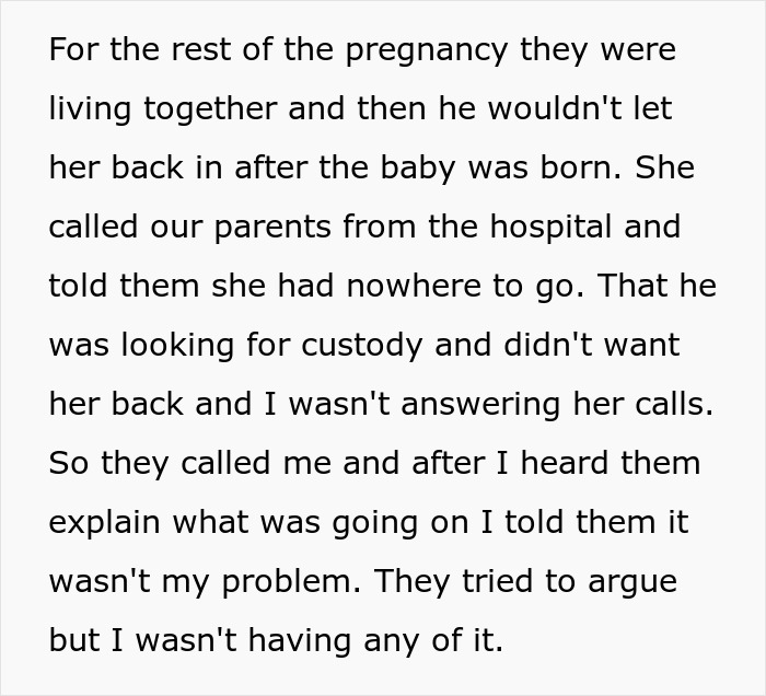 Text describing a woman left homeless after her affair with her sister's husband ended. Text describing a woman left homeless after her affair with her sister's husband ended.