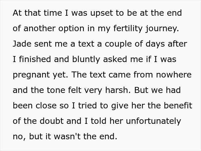 Text message discussing pregnancy issues during fertility journey. Text message discussing pregnancy issues during fertility journey.
