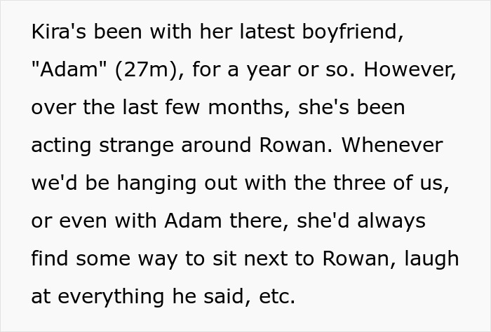 Text showing a friend behaving oddly around another friend's husband, hinting at rekindling an old relationship.