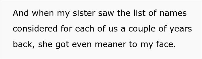 26YO Holds Lifelong Grudge Against 16YO Sis For Having A Modern Name, Turns Nasty Over It