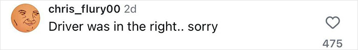 Comment saying "Driver was in the right, sorry" regarding plus size woman suing Lyft.