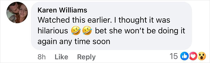Facebook comment about road rage video with laughing emojis, stating it was hilarious. Facebook comment about road rage video with laughing emojis, stating it was hilarious.