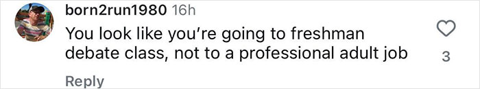 Comment criticizing White House correspondent's outfit choice.