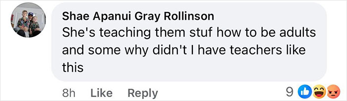 Comment discussing school principal's arrest, expressing mixed reactions with likes and angry emojis. Comment discussing school principal's arrest, expressing mixed reactions with likes and angry emojis.