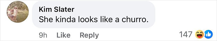 Comment saying "She kinda looks like a churro" related to Kendall Jenner's fashion.