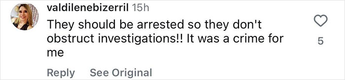 Instagram comment discussing adult star incident and investigation concerns.