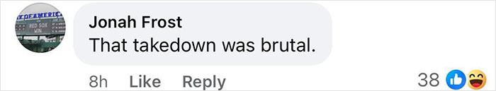 Comment discussing road rage incident with brutal takedown. Comment discussing road rage incident with brutal takedown.