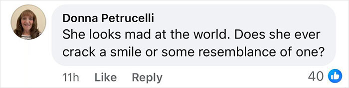 Comment questioning Melania Trump's expression on her First Lady portrait. Comment questioning Melania Trump's expression on her First Lady portrait.