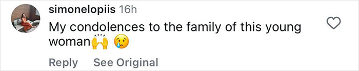 Comment expressing condolences related to tragic event involving an adult star.