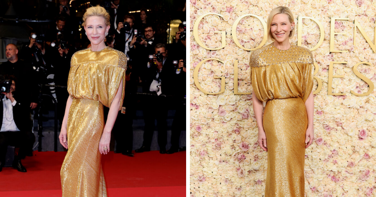cate blanchett dress golden globes Nominee Cate Blanchett recycles her Louis Vuitton gown for the Golden Globes.  She first wore the dress at the 2024 Cannes Film Festival. Read more:  https://yhoo.it/3BU2gVC