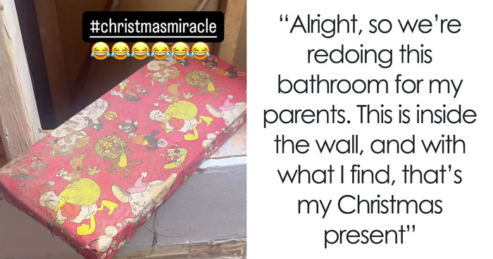 Man Finds Decades-Old Christmas Gift That Has His Name On It During Home Reconstruction, Goes Viral