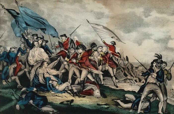 Historic battle scene depicting soldiers in 18th-century uniforms, illustrating facts you weren’t taught in school about the past.
