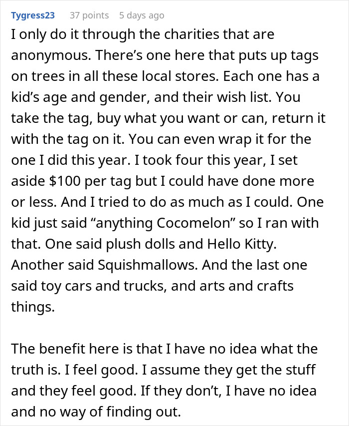 Woman Learns A Harsh Lesson After Donating To A Struggling Family On Holiday