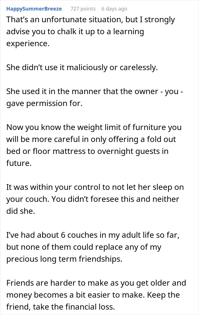 &ldquo;She Actually Broke The Entire Board&rdquo;: Friend&rsquo;s Weight Leaves Host Couchless And Confused